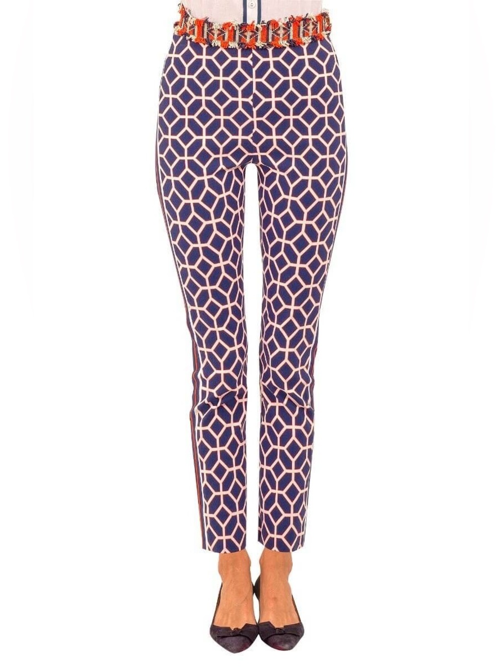 GRETCHEN SCOTT Gripeless Pull On Pants Lucy In The Sky With Diamonds Navy Shrimp